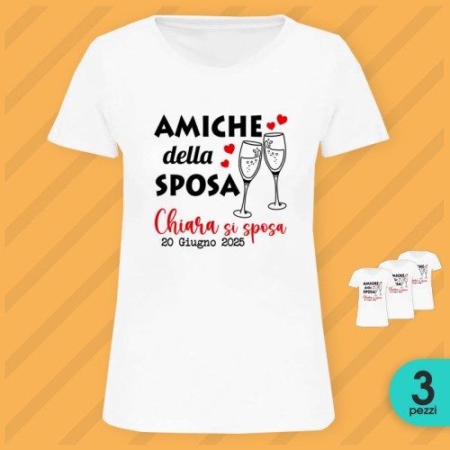Magliette Amiche Sposa (3 pezzi)