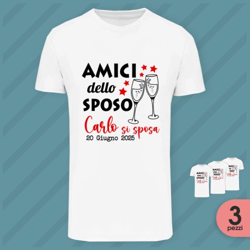 Magliette Amici Sposo (3 pezzi)