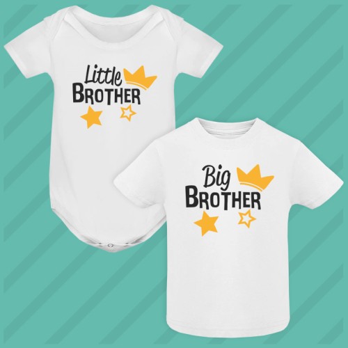 Coordinato Little Brother Big Brother Body e Maglietta Baby