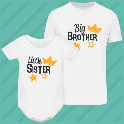 Coordinato Little Sister Big Brother Body e Maglietta Kid