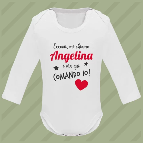 Body Eccomi con Nome Manica Lunga