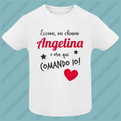 Maglietta Eccomi con Nome Manica Corta