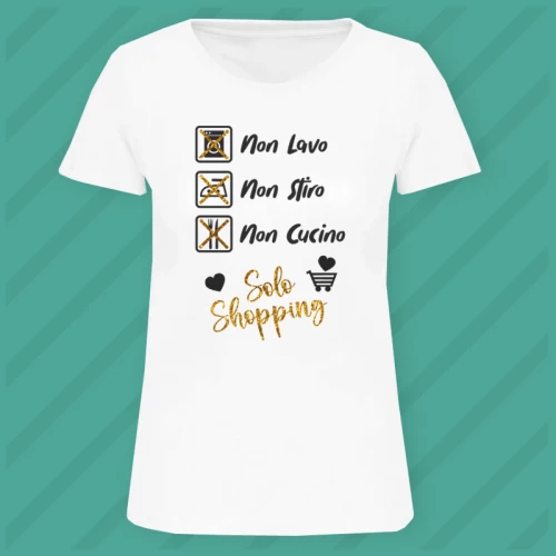 Maglietta Solo Shopping Lady